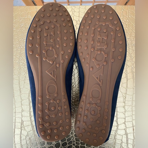 Coach Fredrica Nubuck Navy Blue Suede Flat Loafer SZ 7 - Picture 9 of 11
